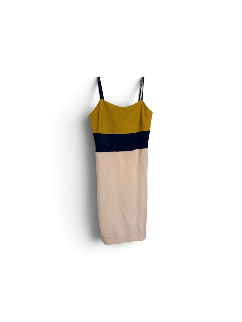 Banana Republic Colorblock Spaghetti-Strap Midi Dress - Mustard, Navy & Cream